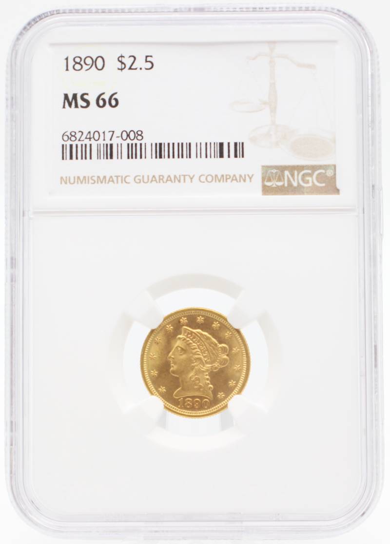 1890 NGC MS66 $2.50 Gold Liberty | Endeavor Metals